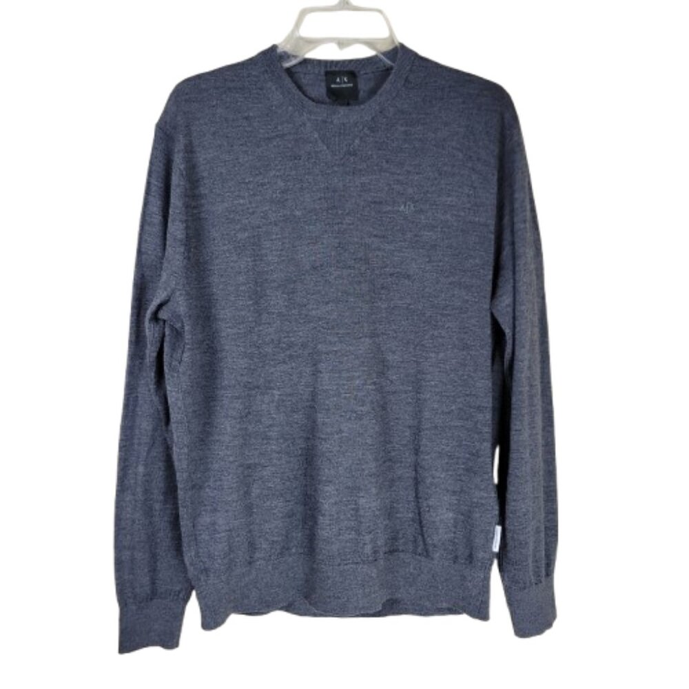 Armani Exchange Wool Blend Sweater Mens L Gray Crewneck